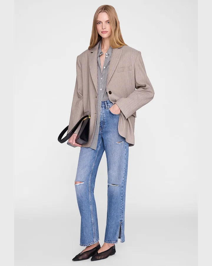 Oversized Blazer, Taupe — Anine Bing