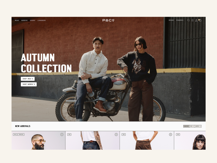 Storefront preview of P&Co